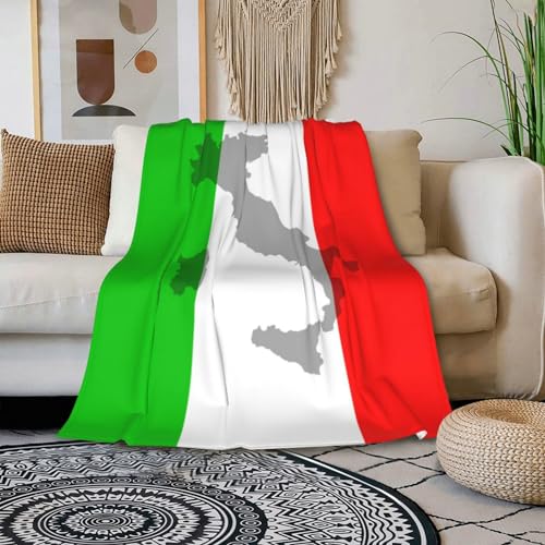 HGOD DESIGNS Italian Flag Throw Blanket Ultra Soft Warm All Season The Contour of Italian Territory is Printed on the Flag Decorative Fleece Blankets for Bed Chair Car Sofa Couch Bedroom 100x130cm - Image 3