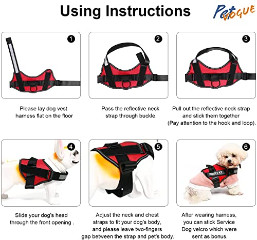 Image of PetVogue Dog No Pull Harness Body Belt | Reflective Dog Vest Oxford Fabric | Soft Padded Easy Control Dog Chest Neck Belt | No More Pulling Or Choking | for Small Medium Large Dogs - Size-Small, Red