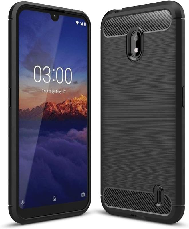 Image of Hybrid Carbon Fiber Back Case for Nokia 2.2 (Black)