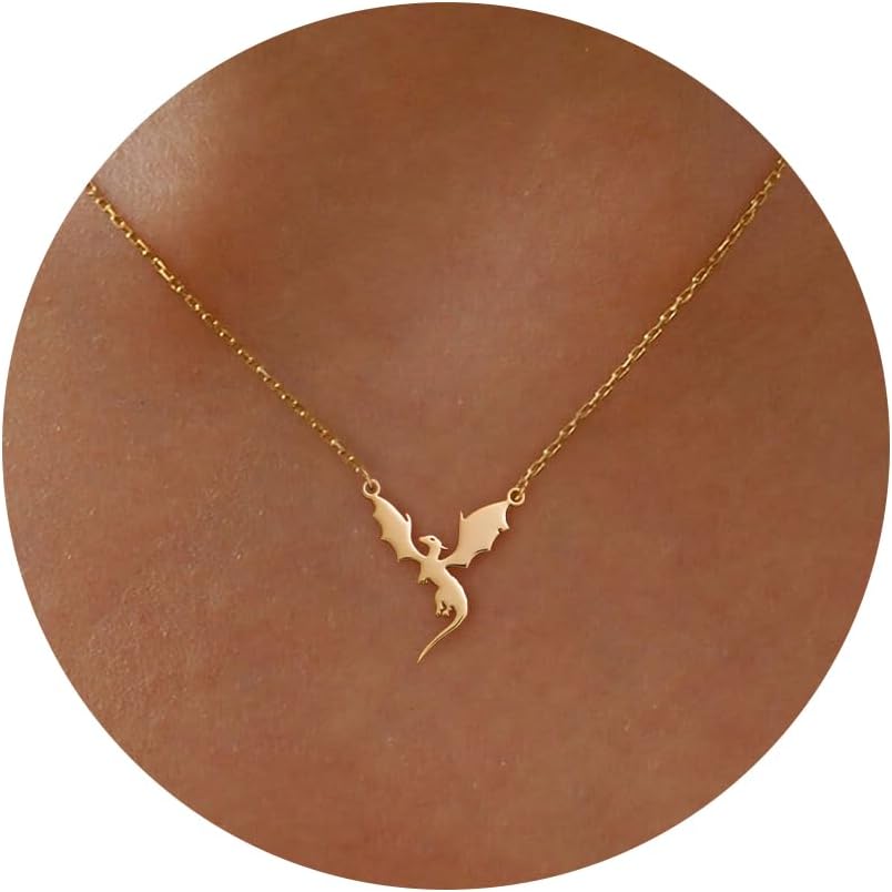 Plenky Gold Necklace for Women-14K Gold Plated Bow,Dragon,Shell, Palm Tree, Seahorse, Conch Shell,Sardines, Cowboy Boot,Bat,Bunny Pendant Beachy Jewelry for Women Gifts