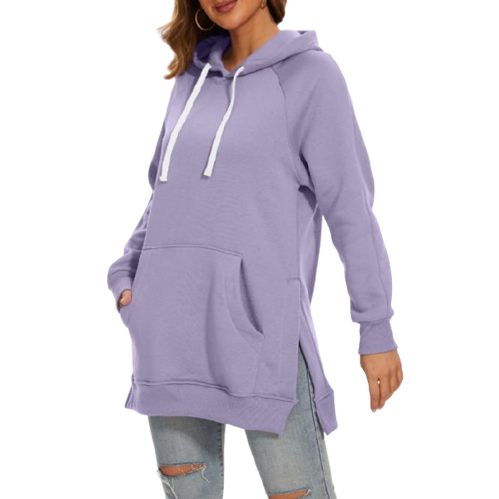 The Warmy Vestido con Capucha de Gran Tamaño para Mujer, Vestido con Capucha First Ones para Mujer con Bolsillos, Vestido Largo con Capucha, Vestido con Sudadera de Gran tamaño