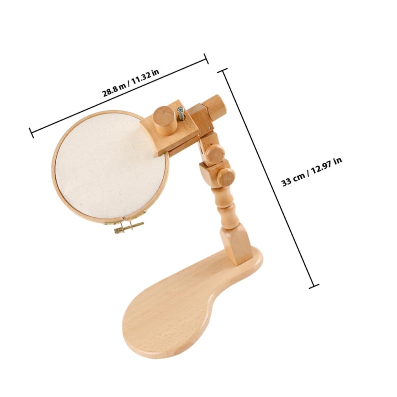 Homoyoyo Soporte de Regazo para Bordado Ajustable de Madera Maciza, Bastidor Pequeño de 20 Cm para Punto de Cruz, Uso Profesional y Manualidades, Kit para Costura en Mesa, Obsequio