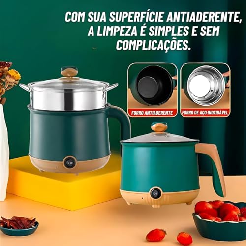 Mini Panela Elétrica, Elétrica Antiaderente Panela Quente e 2 Níveis Ajustáveis ​​com para Molho