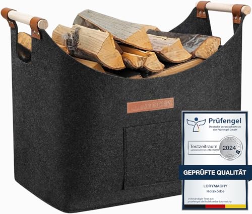 XXL Holzkorb für Kaminholz, Brennholzkorb aus Extradickem...