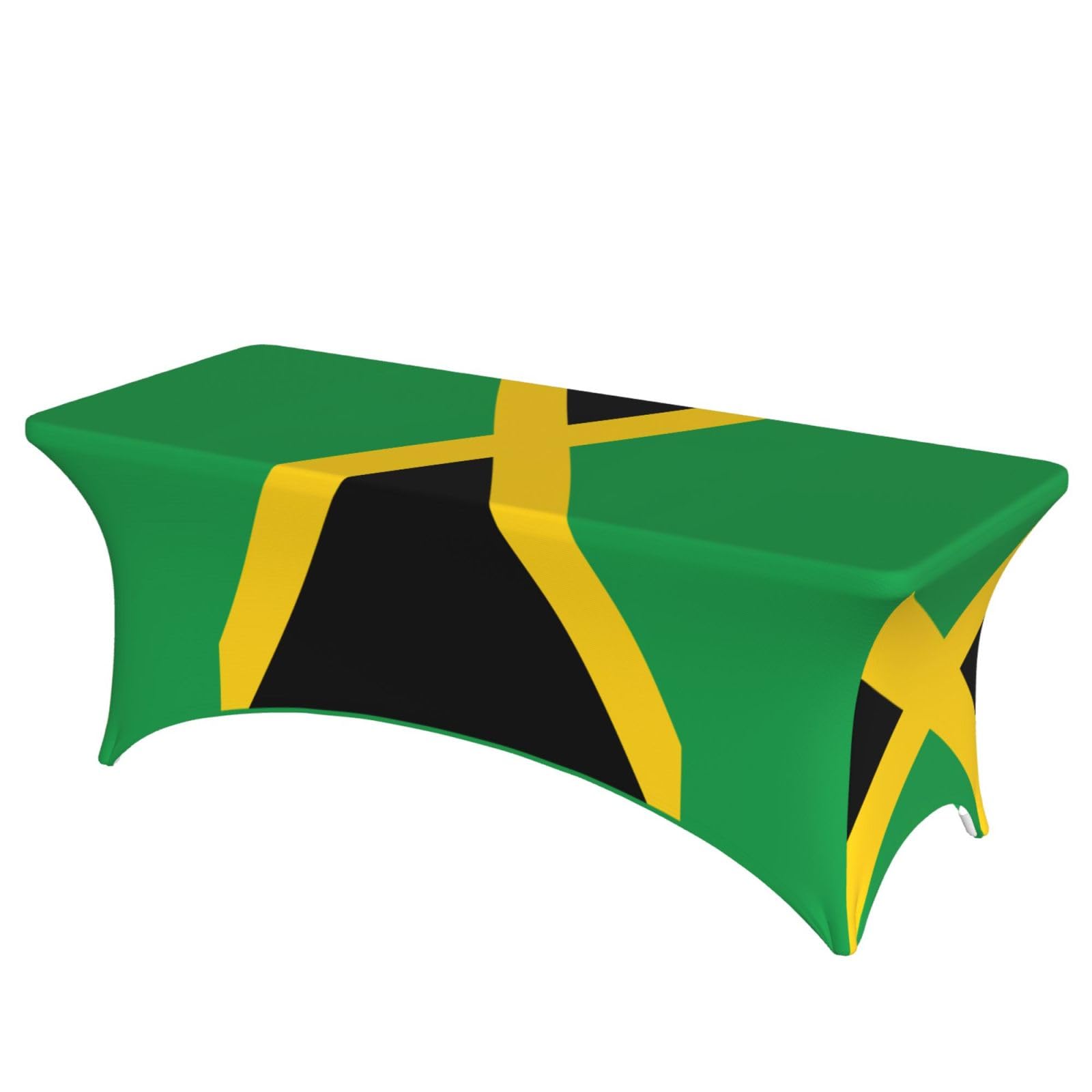 NImongt Flag Of Jamaica Print Elastic Rectangular Tablecloth Holidays Family Banquet Wedding Party Table Cover