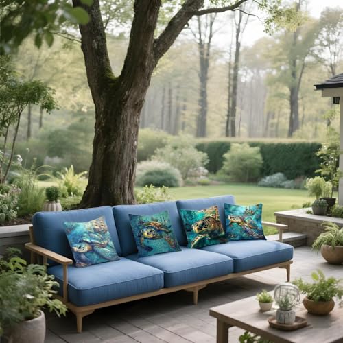 Taie oreiller coussin canapé impression recto verso bleu et texture super douce