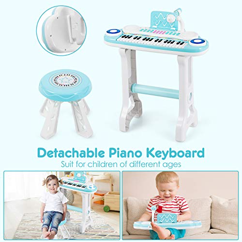 COSTWAY 37-toetsen kinderpiano, elektronisch toetsenbord orgel met krukje, kinder muziekinstrument, multifunctionele… - Image 8