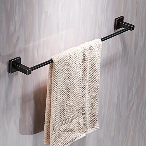 Porte-serviettes pour salle de bain carré noir en inox mat à fixation murale