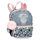 Disney Mickey Denim Mochila Guardería Azul 19x23x8 cms Poliéster 3,5L