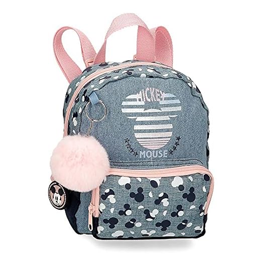 Disney Mickey Denim Mochila Guardería Azul 19x23x8 cms Poliéster 3,5L