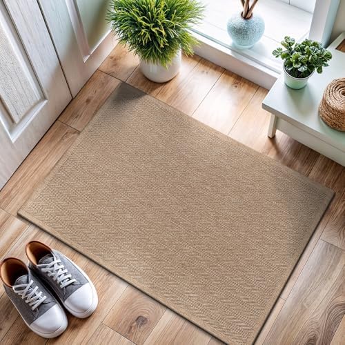 CAMILSON Easy Jute Rug 2x3, Indoor Outdoor Natural Color Fiber Ar...