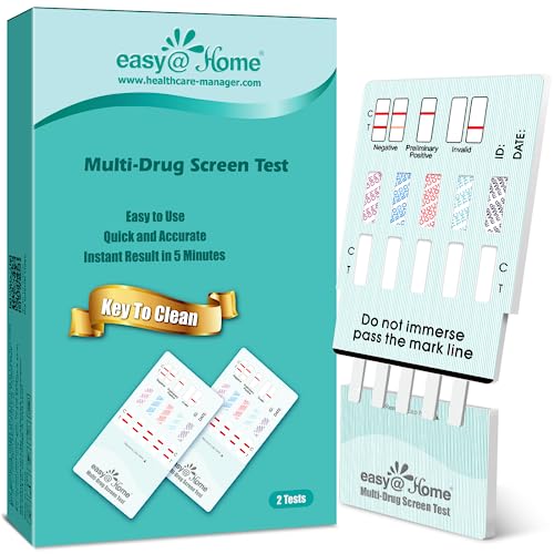 Easy@Home 10 Panel Instant Drug Test Kits - Testing Marijuana (Thc), Opiate(Opi 2000), Cocaine(Coc), Amp, Bar, Bzo, Mdma, Met, Mtd, Pcp - Urine Dip Drug Testing -#Edoap-3104-2 Pack #TOP25