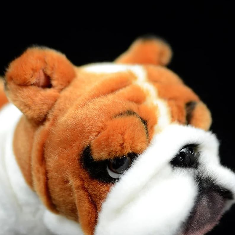 Simulazione British Bulldog Peluche Giocattolo Realistico In Piedi Cani In Piedi Giocattoli Animali Di Peluche Per I Bambini Regali Di Compleanno 26 cm Giallo