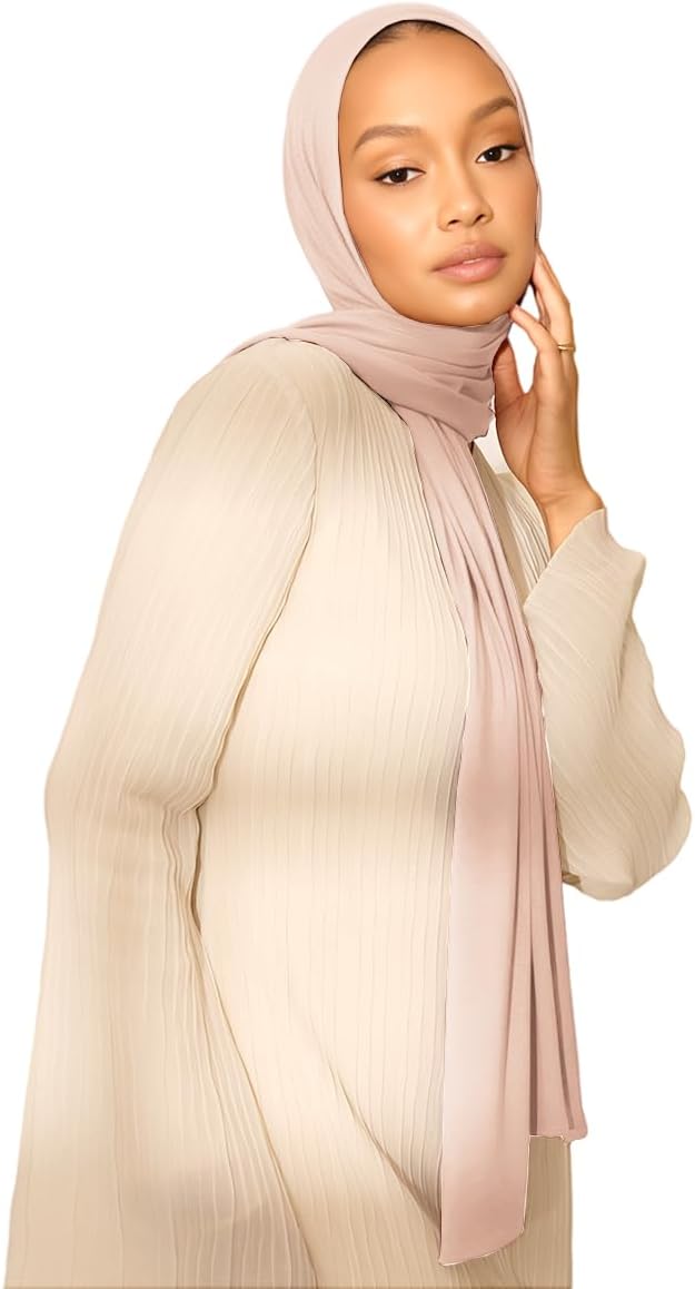Hijab Scarf for Women Soft Muslim Hijabs Head Wrap Scarves Fashion Long Hair Shawls Stretchy Muslin Headscarf