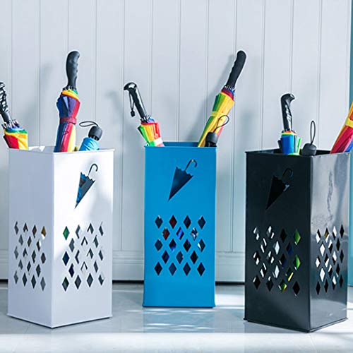 Porte-parapluies géométrique en métal blanc, design épuré pour hôtel - 3