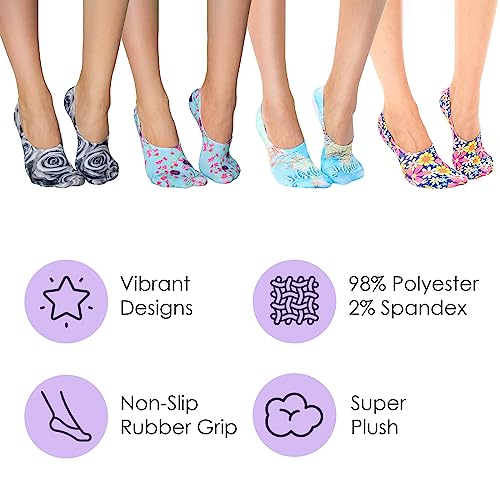 Living Royal Low Cut Liner Socks, Graphic Socks with Rubber Grip,Polyester, Plush - Fun Socks for Men and Women, Comfortable3