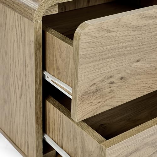 Julian Bowen Ingrid Light Oak 2 Drawer Bedside Table - 7