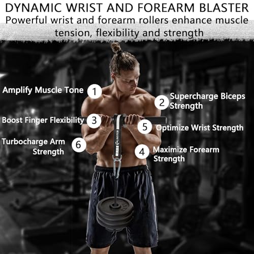 Unterarm Handgelenk Rollentrainer, Unterarm Trainer for Training mit extrem starkem Nylon -Gurtband，Unterarmtrainer Wrist Roller für Muskelkrafttraining zu Hause, Im Fitnessstudio oder Im Freien