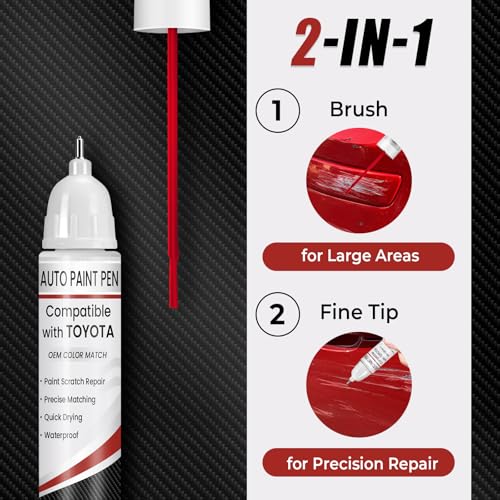 Touch Up Paint for Toyota Supersonic Red(3U5), 0.4 fl oz OEM Color Match Automotive Paint Pen for RAV4/Camry/Camry/Tacoma/Tundra/Toyota Crown/Prius/Sequoia/bZ4X by Qnofuit - Used condition - Image 5
