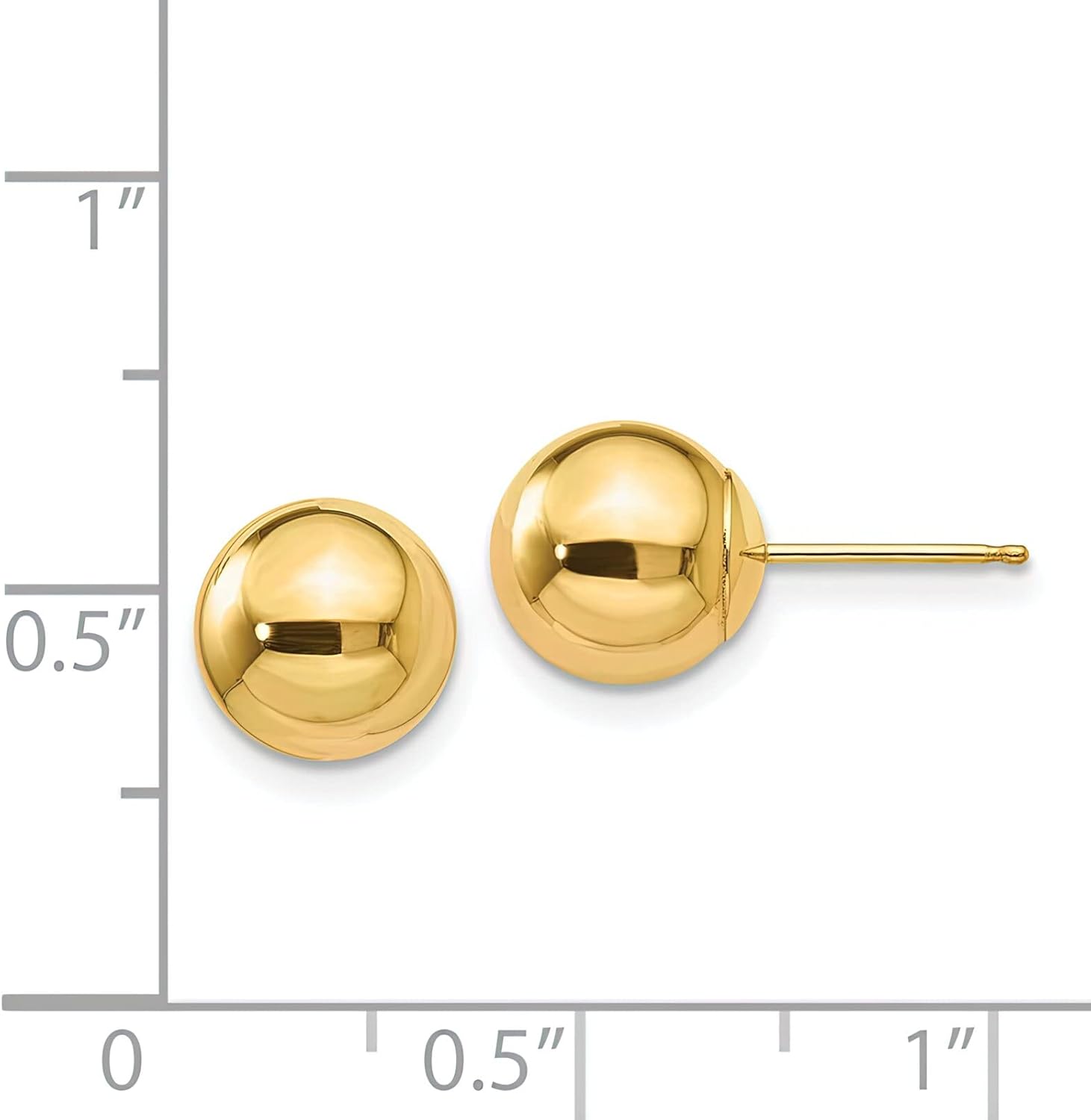 14K Yellow Gold Ball Stud Earrings Jewelry 8mm