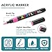 60 Colors Acrylic Markers Set,Brush Tip Acrylic Paint Pens for Painting on Rocks, Canvas, Ceramic, Wood, Glass - Perfect for Artists, Kids and Adults - DIY Crafts, Holiday Decorations & Art Supplies