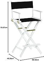 Vista 183 de Casual Home - Silla de director de 30 in, marco blanco, con lona color blanco, altura de barra