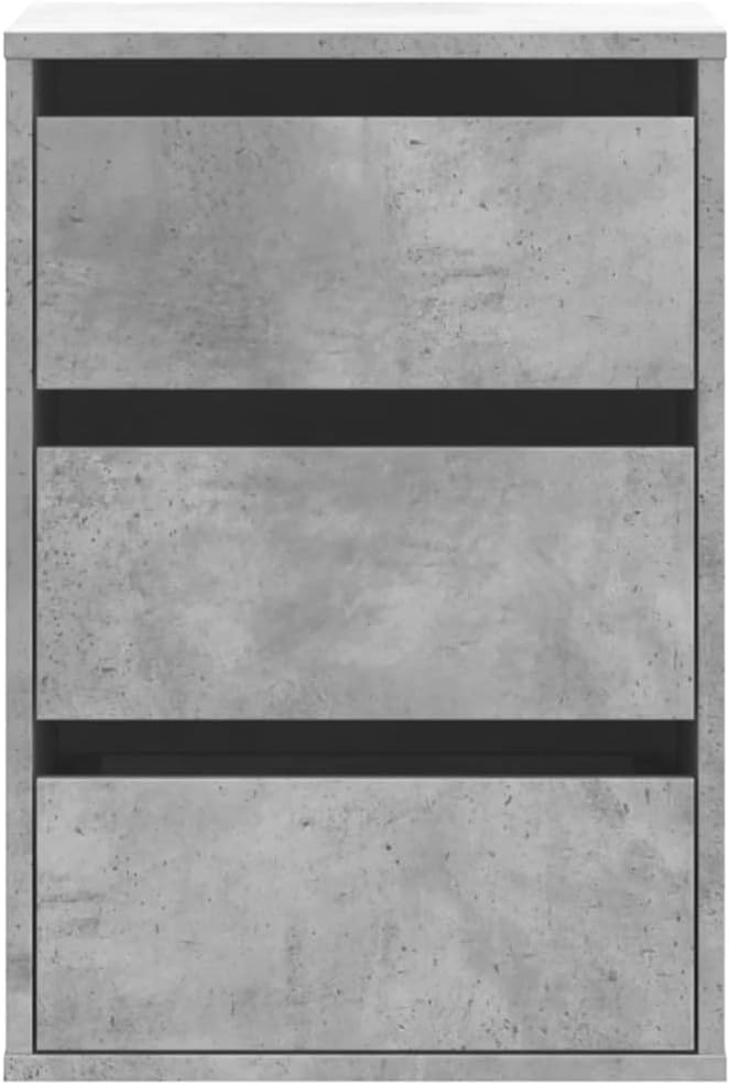 Générique Угловой комод серого цвета под бетон 40x41x58 см 3 ящика из строительного дерева шкафчик для хранения с витринной полкой для декоративных предметов