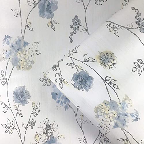 Simplemiuji Ink Blue Flower Self Adhesive Wallpaper Drawer And Shelf Liner For Kitchen Cabinets Cover Furniture Door Decorative Stickers 17.7 Inch By 100 Inch #TOP22