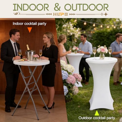 28" Round Folding Table with Cover, Foldable Cocktail Table with Handle by HLPB - Used condition - Image 6
