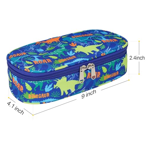 Image of Bagseri Pencil Case for Boys - Large Kids Pencil Pouch for School | Kids Pencil Case Wide Opening, Boys Pen Bag with Multi-Slot, Cute Water Resistent Organizer for Stationery, Blue Shark