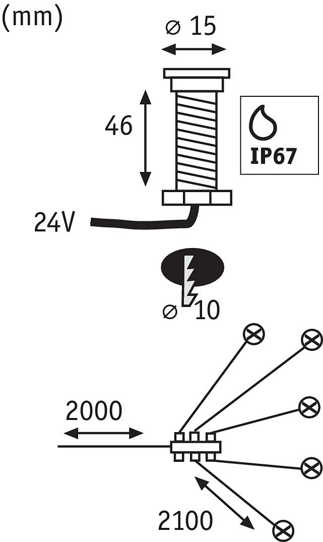 Paulmann 93694 zestaw opraw wpuszcz. Outdoor Plug & Shine MicroPen II IP67 3000K stal szlach. 93694 opr.wpusz. refl.wpusz. oprawa wpusz.zewn.ośw.zewn.