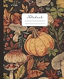 Autumn Notebook: Notebook with pumpkin, mushrooms and leafs, 120 pages