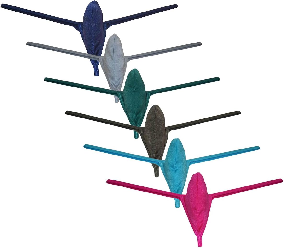 OROCOJUCO Men Border Mini Thong Drawing Pouch T-back Shiny Spandex Micro Bikini Underwear