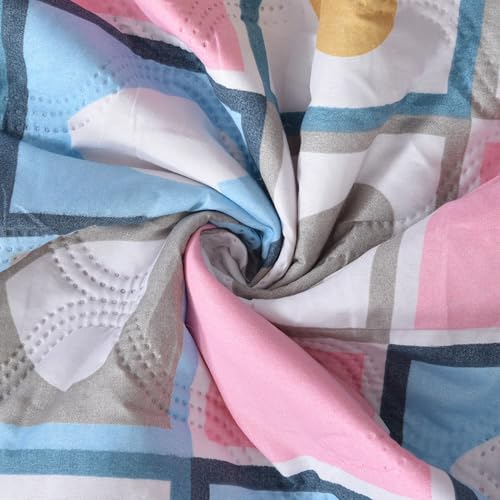 Image of BENAVJI Double Bed Comforter 220x240 cm | Reversible Soft Microfiber AC Comforter | All Season Quilt Blanket | Pink Heart Check