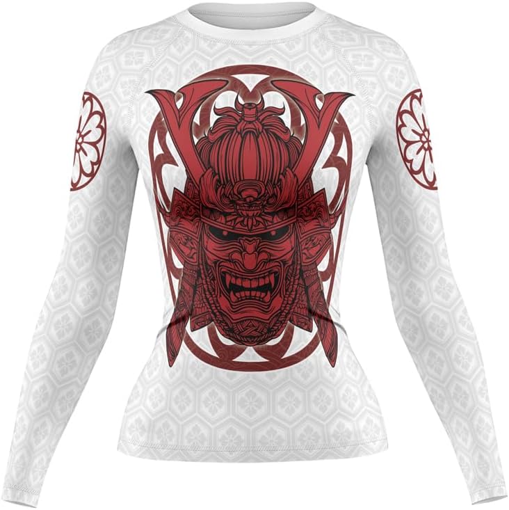 FORMONIES Women’s MMA Rash Guard – Samurai Compression Long Sleeve Base Layer for BJJ Combat Training