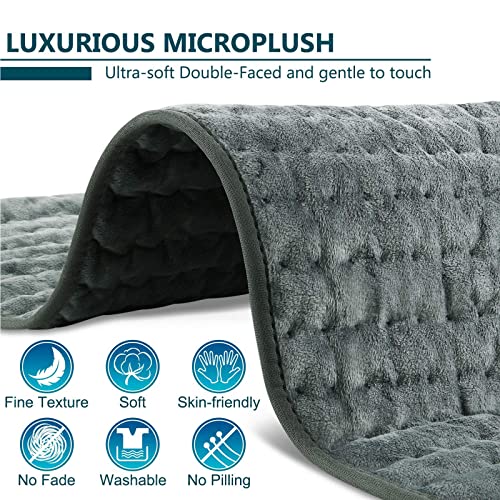 Prosight Heating Pad, Electric Heat Pad For Back Pain And Cramps Relief Fast With 10 Settings Auto Shut Off Machine Washable 12" X 24"