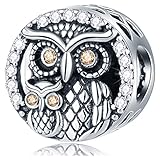 Always by Your Side Owl Family Charms, fits Pandora Mothers Day Bracelet-Mom/Child Animal Bird Beads