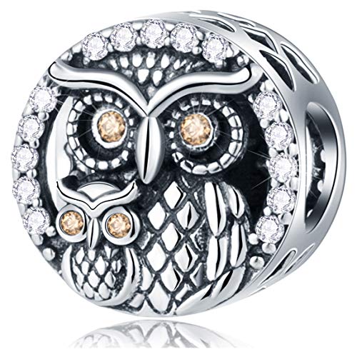 Always By Your Side Owl Family Charms, Fits Pandora Mothers Day Bracelet-Mom/Child Animal Bird Beads In 925 Sterling Silver, Gift For Baby/Grandma/Christmas/Halloween #TOP5