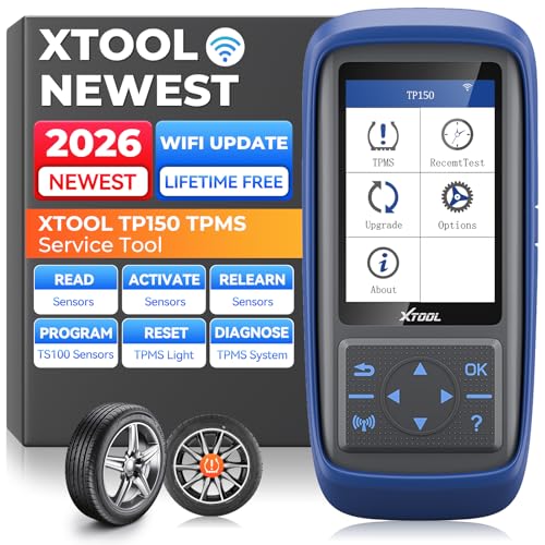 XTOOL TP150 TPMS Programming Tool, 2026 TPMS Relearn Tool, Activate/Relearn/Diagnosis All Known TPMS Sensors, Program XTOOL TS100 Sensors (315/ 433MHz), TPMS Reset Tool TPMS Programmer