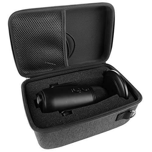 Etui na mikrofon Geekria z pianką, kompatybilne z Blue 1967 Yeti Pro, Blue Yeti, twarda obudowa do przenoszenia mikrofonu, podróżna torba ochronna z miejscem na kable (ciemnoszary)