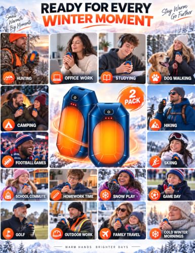 Image of Hand Warmers Rechargeable 2 Pack, Reusable Handwarmers Portable