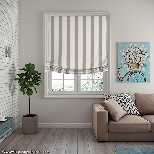Custom roman shade, European Relaxed Style, Fabric Chamberlain, linen-cotton blend, chain mechanism, Roman Shades for windows