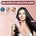 Negative Ionic Hair Straightener Brush with 9 Temp Settings, 30s Fast Heating Hair Straightening Comb with LED Display, Anti-Scald & Auto-Shut Off Hair Brush Straightener for Women (Pink)