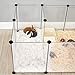 SONGMICS Pet Playpen with Floor, Small Animal Pen, Pet Fence Indoor, DIY Plastic Enclosure for Hamsters, Rabbits, Hedgehogs, Ferrets, 56.3 x 28.7 x 18.1 Inches, White ULPC02W
