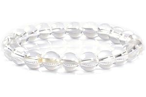 Gem Semi Precious Gemstone 8mm Round Beads Stretch Bracelet 7 Inch Unisex