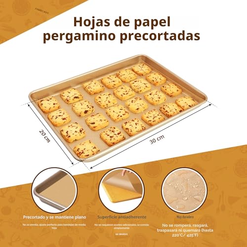 Miniatura 7 de 200 Hojas De Pergamino Sin Blanquear, 20 X 30 Cm, Papel De Hornear Antiadherente Precortado Para Hornear, Cocinar, Asar, Freidora De Aire Y Cocinar Al Vapor