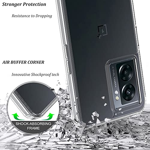 Ftonglogy Cell Phone Case For Oneplus Nord N300 5G, Crystal Slim Air Buffer Clear Tpu Bumper+ Pc Shockproof Phone Protective Case Cover For 1 Plus Nord N300 (Transparent) #TOP4