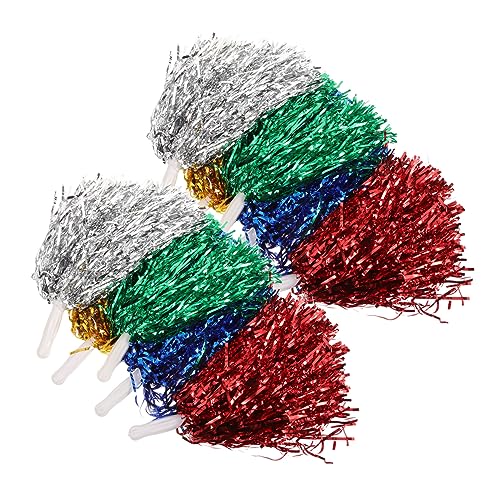 NULYLU Cheering Pom Poms 10 Pack Pink Compact Reusable Ideal for Cheerleading Sports Games Dance Performances