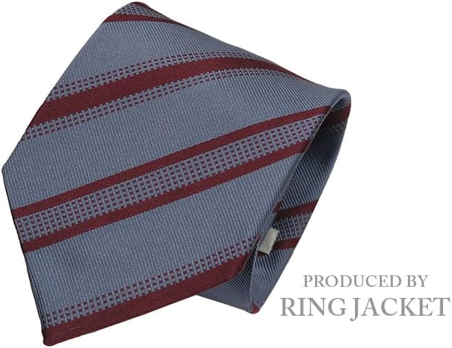 [リングヂャケット] [ PRODUCED BY RING JACKET ] ストライプタイ (ブルー地にエンジ系のストライプ) R