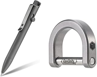 KeyUnity KP03SW Titanium EDC Bolt Action Pen & KA17 Titanium D Ring Key Shackle Bundle